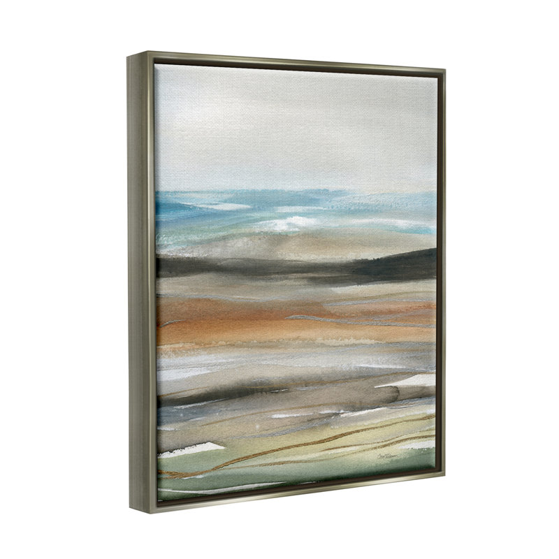Peinture abstraite de paysage par Carol Robinson, peinture, H 21 po x l 17 po x P 1,7 po, Cadre flottant gris lustré