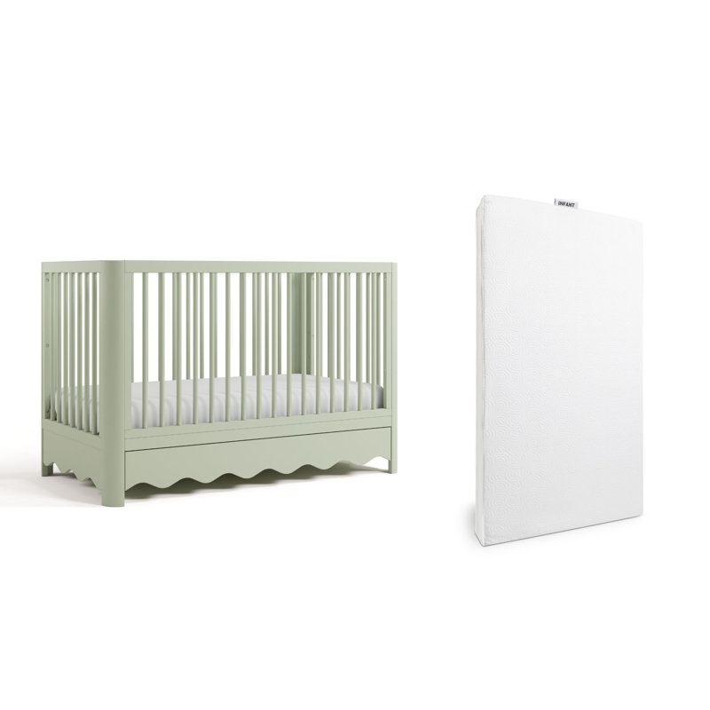 Casablanca 5-In-1 Convertible Crib With Mattress, Sage