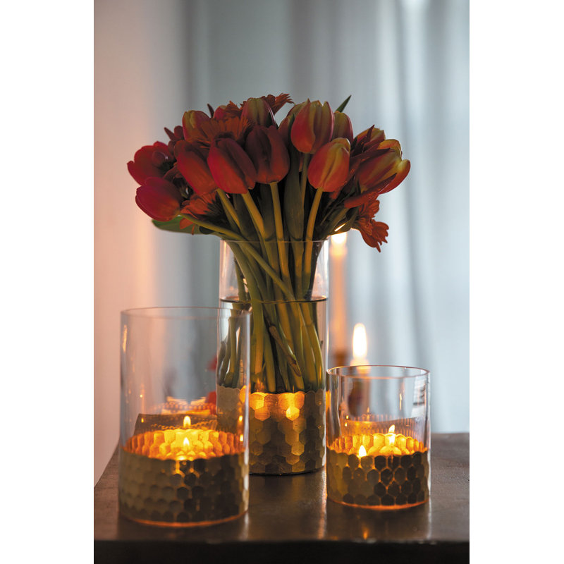 Handmade Glass Table Vase, 8" H x 3.75" W x 3.75" D