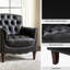 Fauteuil en cuir capitonné Annja-87636159