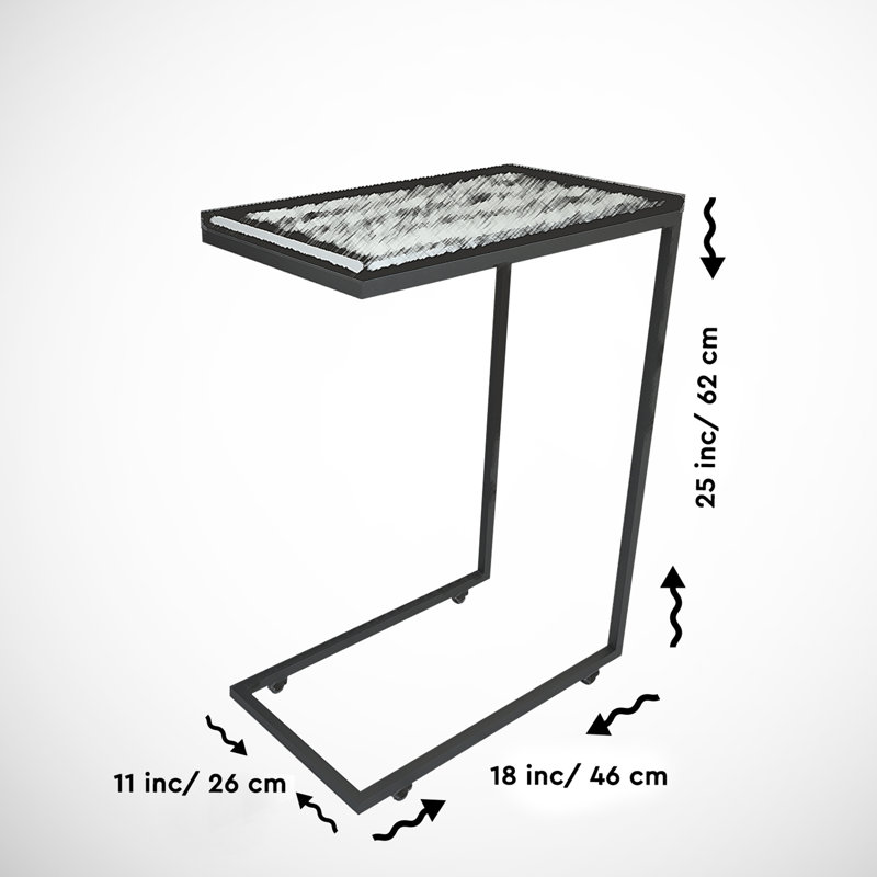 Table de bout Callen 25 po, marbre noir Callen