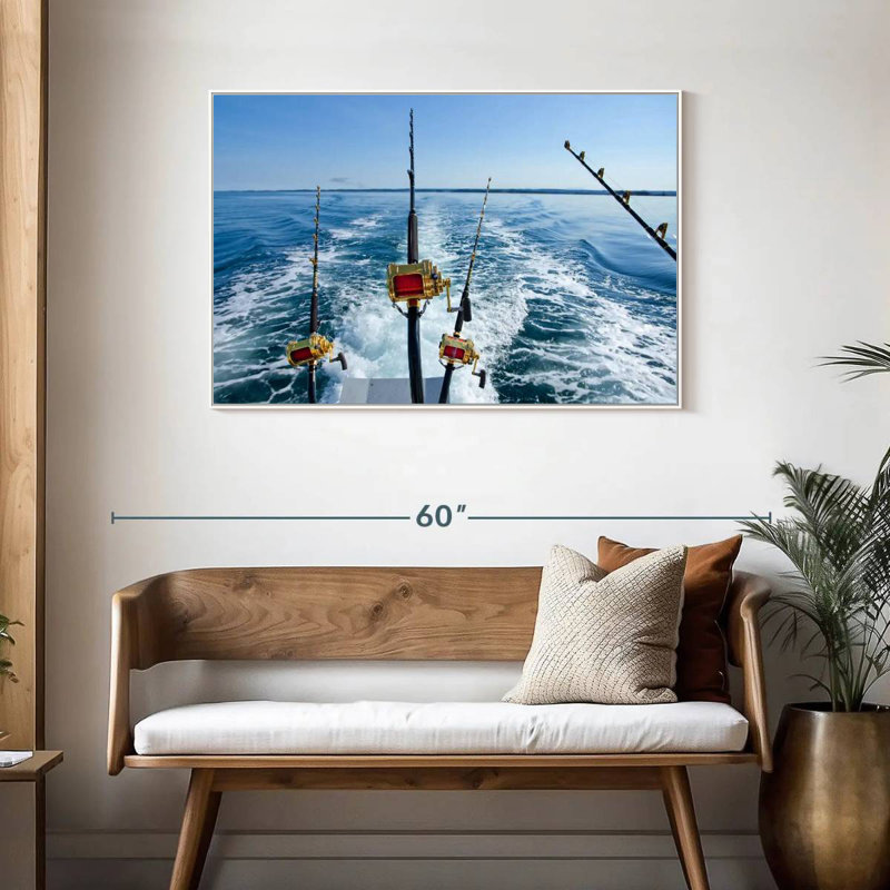 Pêche au gros, Cadre flottant blanc, 43 po x 29 po