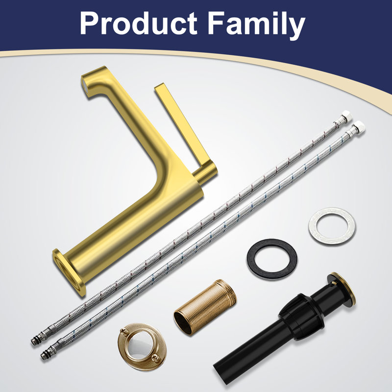 Single-Hole Single-handle Bathroom Faucet with Drain Assembly, Brushed Gold