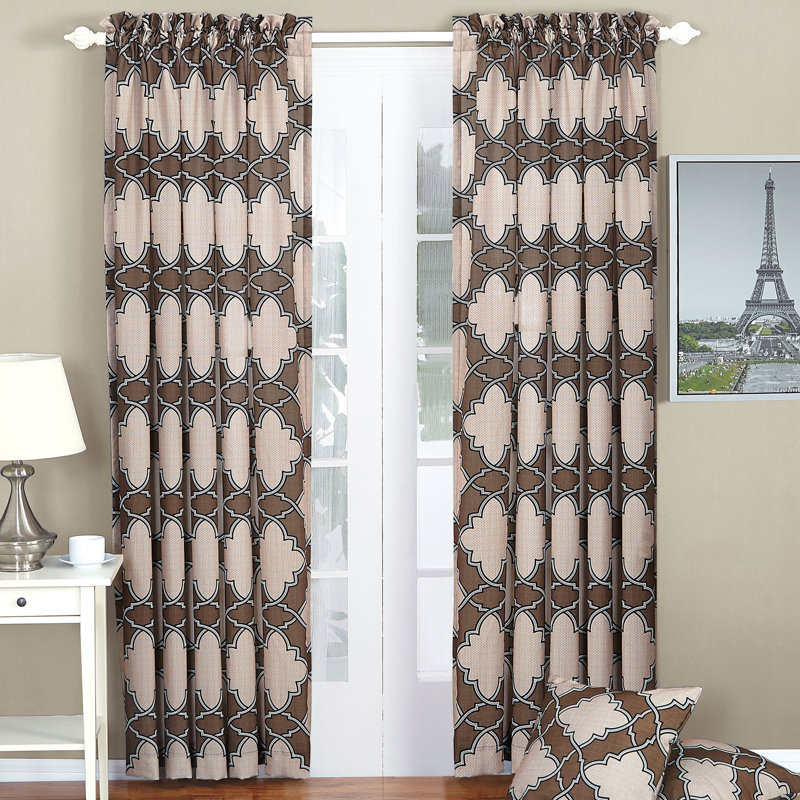 Semi Sheer Curtain Pair, Coffee, 177.8cm W x 213.4cm L