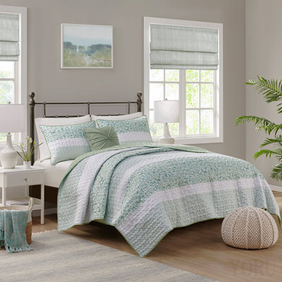 Ensemble de courtepointe 4 pièces avec coussin décoratif King / Cal King