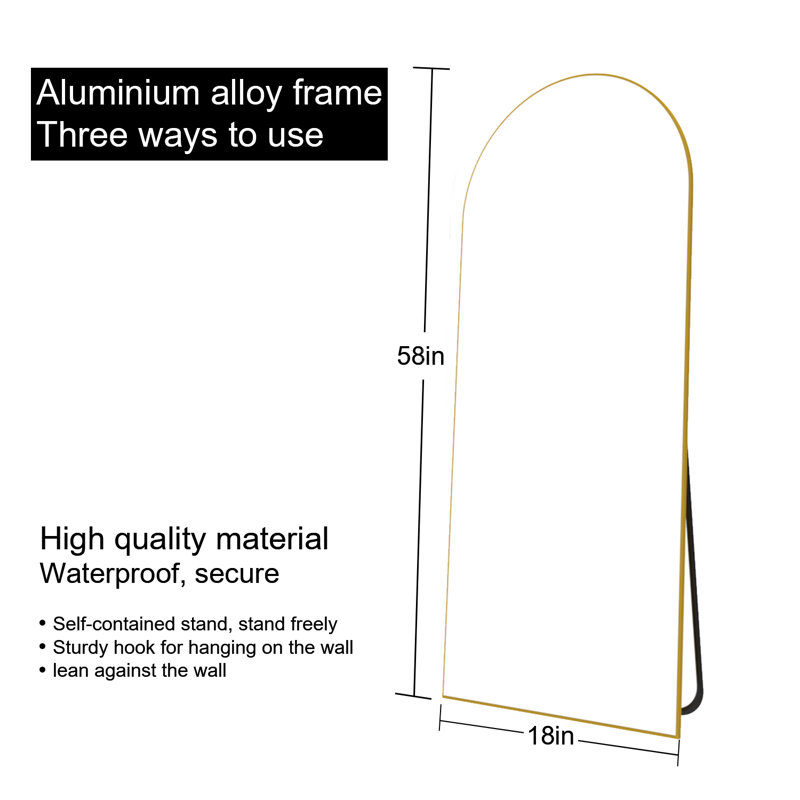Alvy Arch Mirror, Gold, 58" x 18"