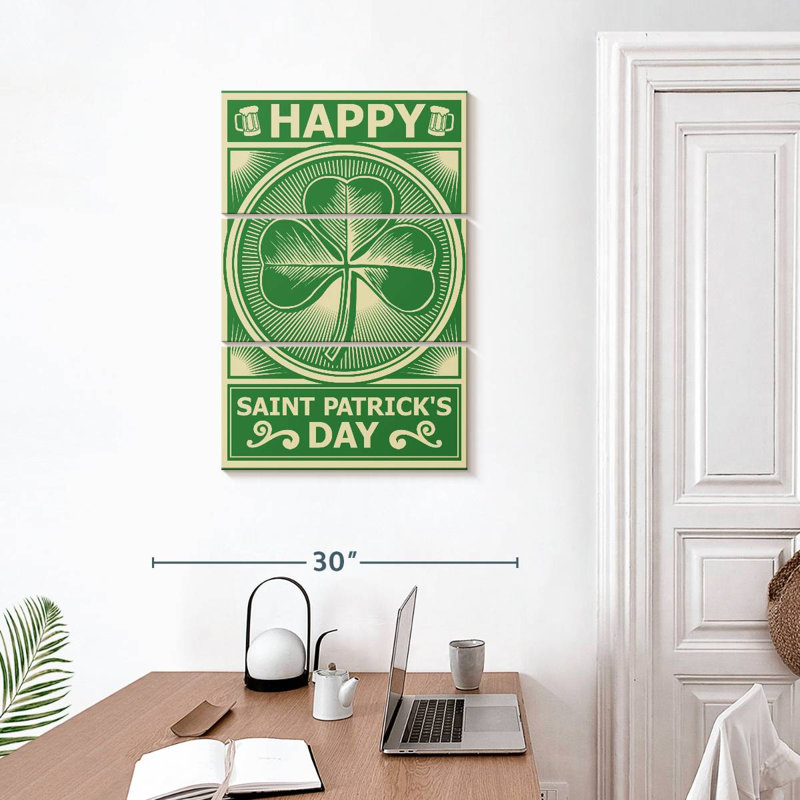 «Lelend Happy St. Patrick's Day» rétro, H 32 po x l 20 po