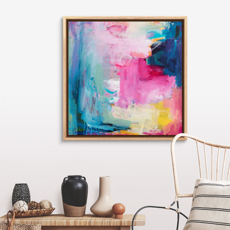 " Angelina ", Floater Framed Canvas, 37.25" H x 37.25" W, Natural