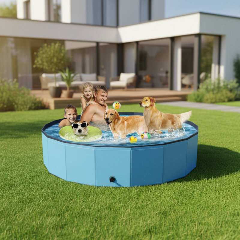 Piscine pliable pour chien 79 po en PVC pliable pour animaux de compagnie et enfants