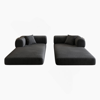 78.8" Compression Sofa,Convertible Floor Sofa Bed-With Pillow Back Support Armrest,Comfy Futon Couch Sleeper Bed,Loveseats Boneless Modular Sectional Sofa,Corduroy Fabric,For Living Room,Bedroom,Grey