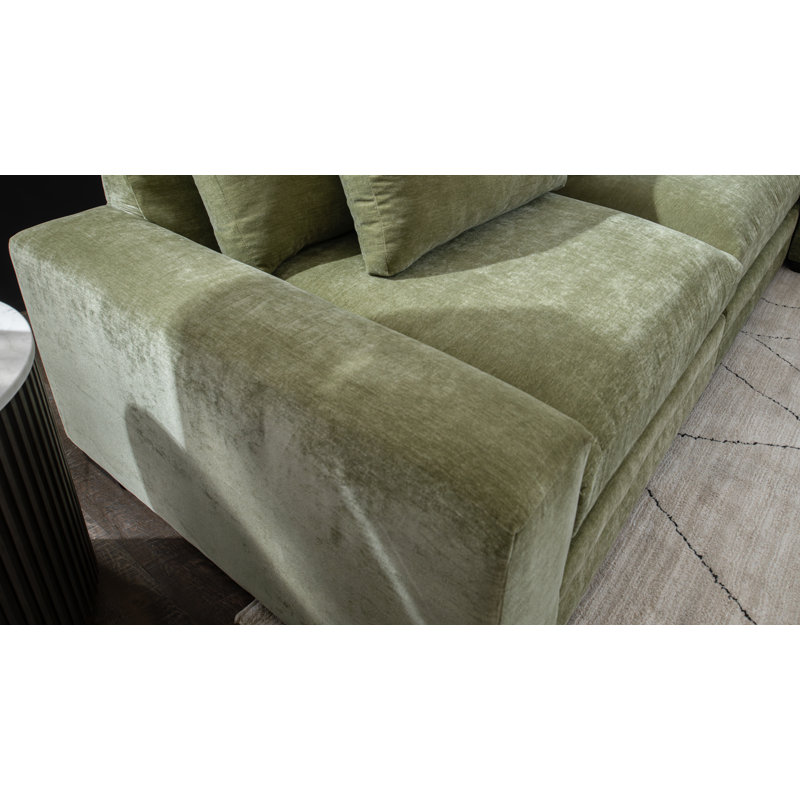 Celine 5 - Piece Modular Sectional, Green Polyester Blend