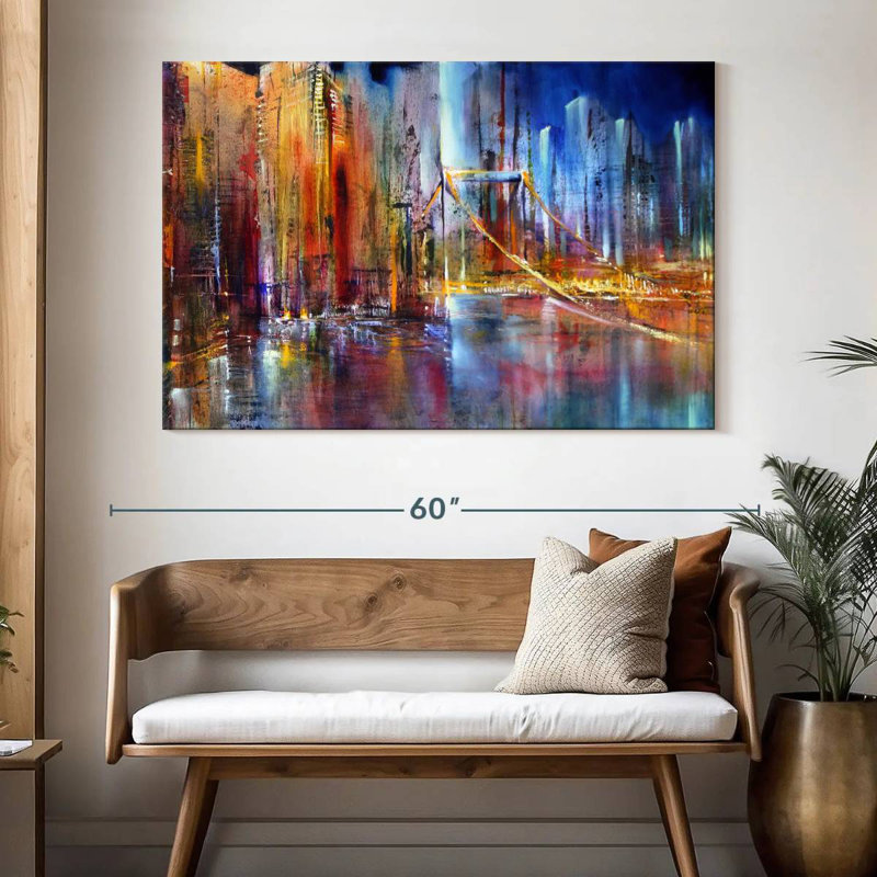Avery Vibrant Cityscape, 34" H x 51" W