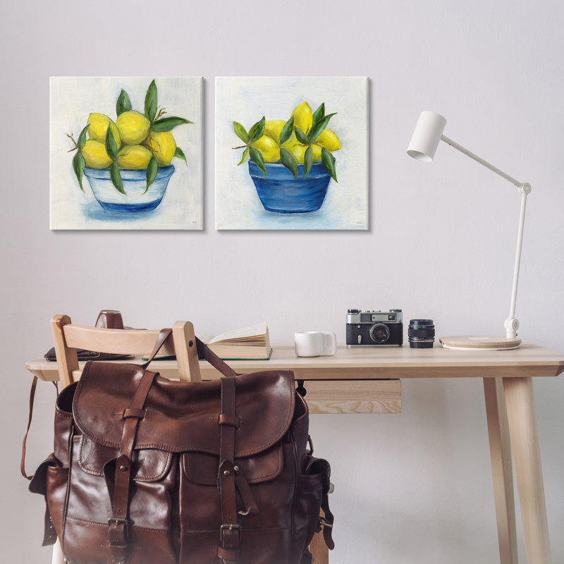 «Traditional Lemon Bowls Wrarap Canvas» par Marilyn Dunlap, 2 pièces, H 17 po x l 17 po