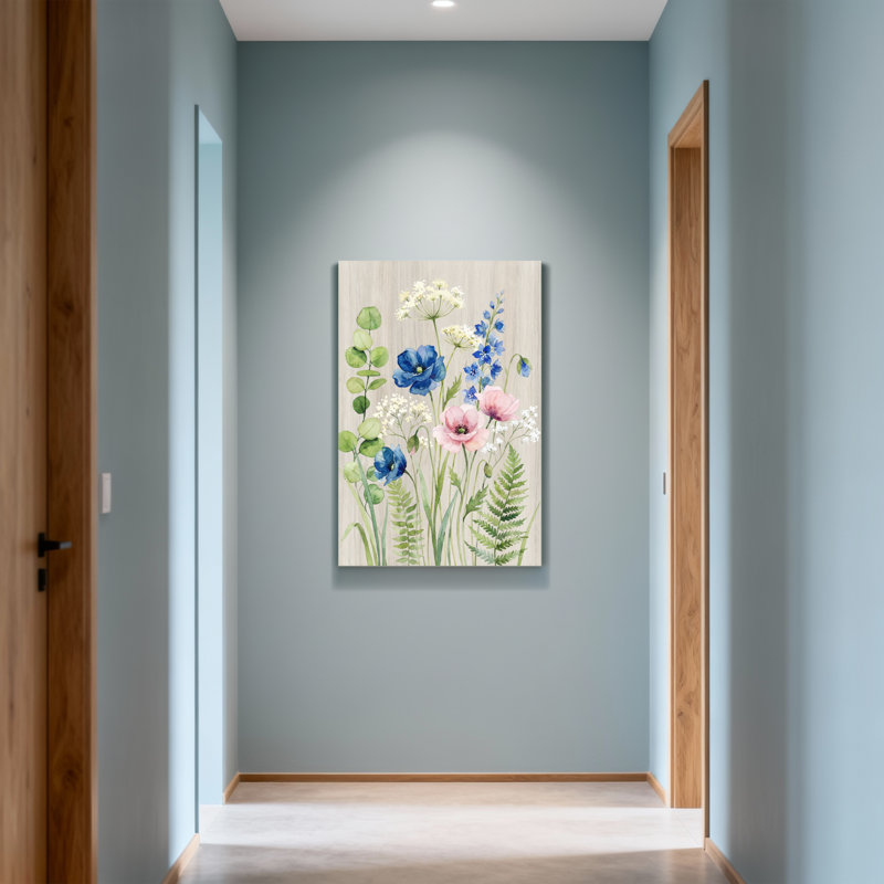 Plantes et fleurs, aquarelle florale, impression de bouquet de jardin, H 18 po x l 12 po