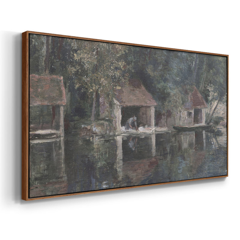 Paysage, série Dxxxiv, toile tendue avec châssis, prête à être accrochée, H 21 po x l 41 po, Noyer