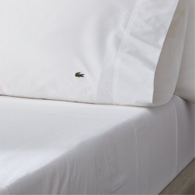 Ensemble de draps en percale de coton Lacose Center Line, léger et respirant avec crocodile brodé