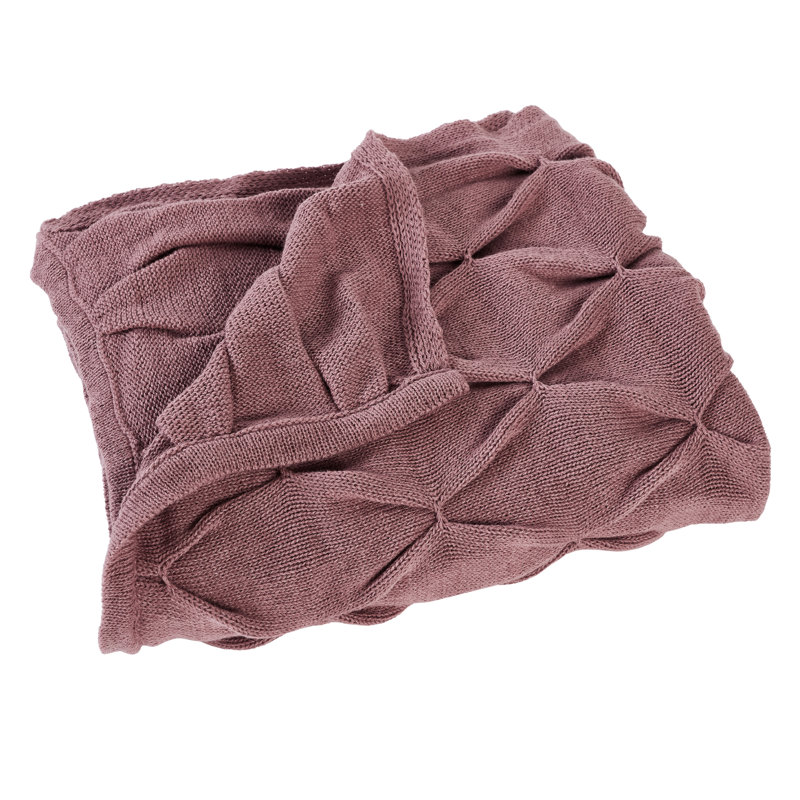 Rosewood Faux Fur Knitted Reversible Throw Blanket