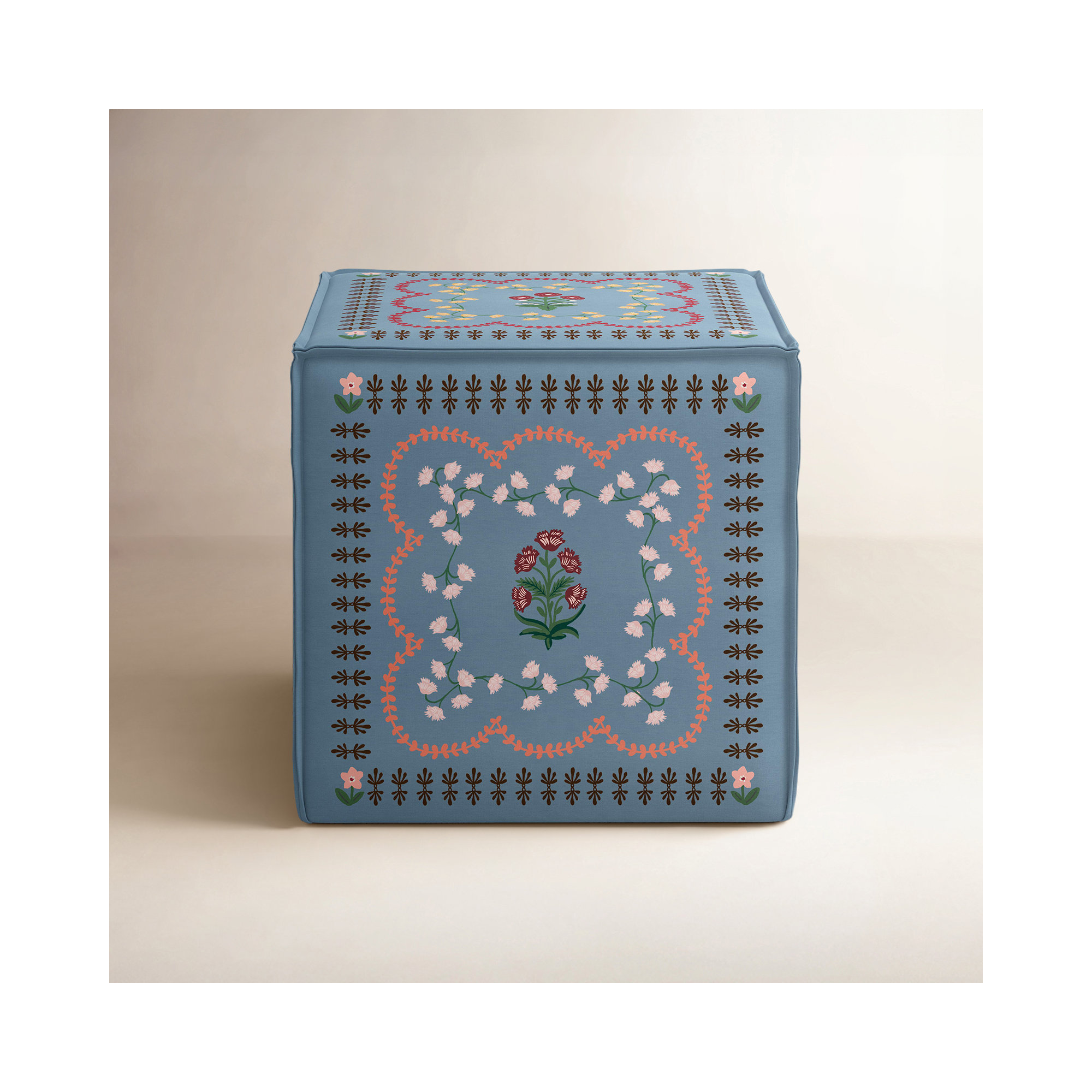 Bea Ottoman In Home Sweet Home, Blue