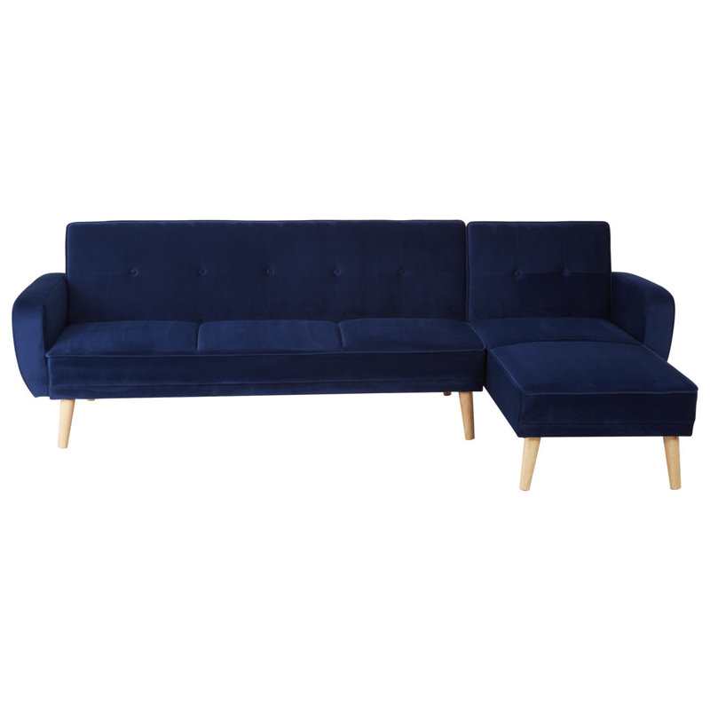 Fisk 5 Seater Sofa Bed, Blue, Oak