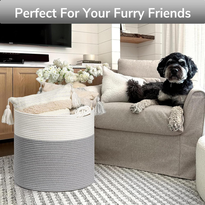 Laundry Basket with Handles, Grey
