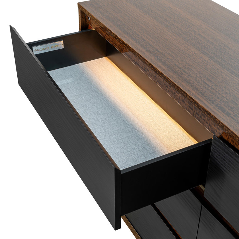 Kayner Dresser With Mirror - Charcoal