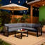Ensemble de conversation pour patio avec coussins et canapé en L 4 pièces Abdel-464836203