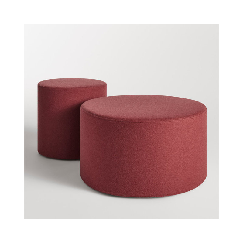 Bumper Round Ottoman, Red