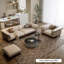 Canapé modulaire kaki en cuir véritable-951172860-951172859
