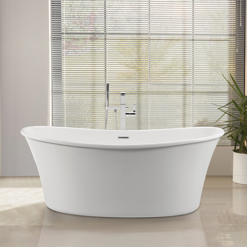 MTI Solutions 60" Freestanding Air Bathtub, Acrylic CXL® Gloss White