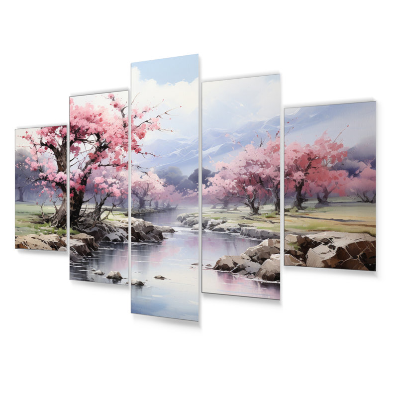 «China Art Spring Blossom I», ensemble d'art mural en porcelaine