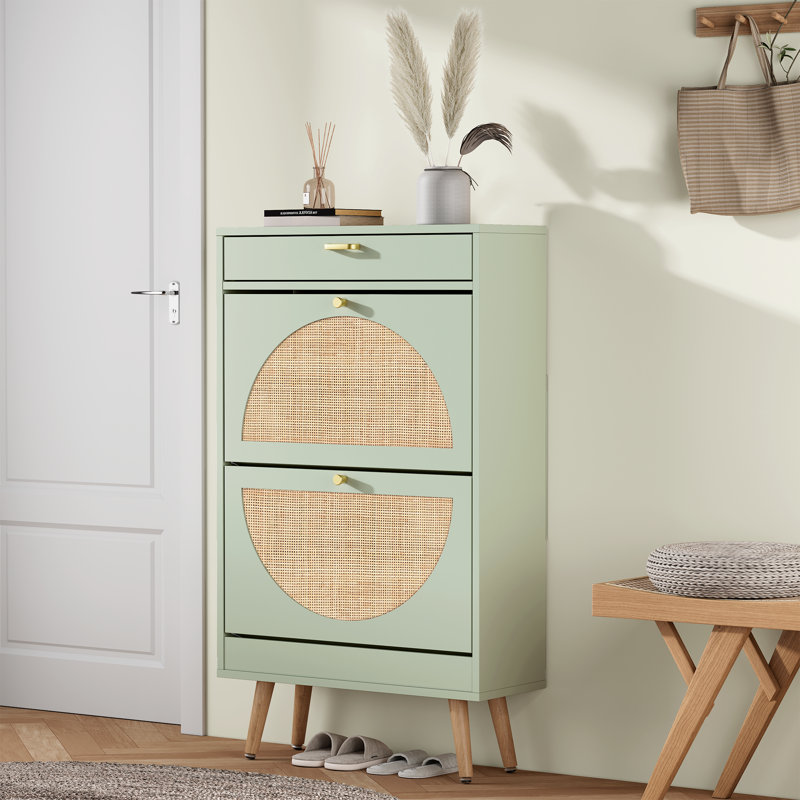 Armoire de rangement Cerina Boho, Vert Morandi