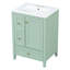 "Meuble-lavabo de 24 pouces avec rangement, tablette réglable, panneau de fibres à densité moyenne et bois d'hévéa, cloisons amovibles, finition verte"-675244017