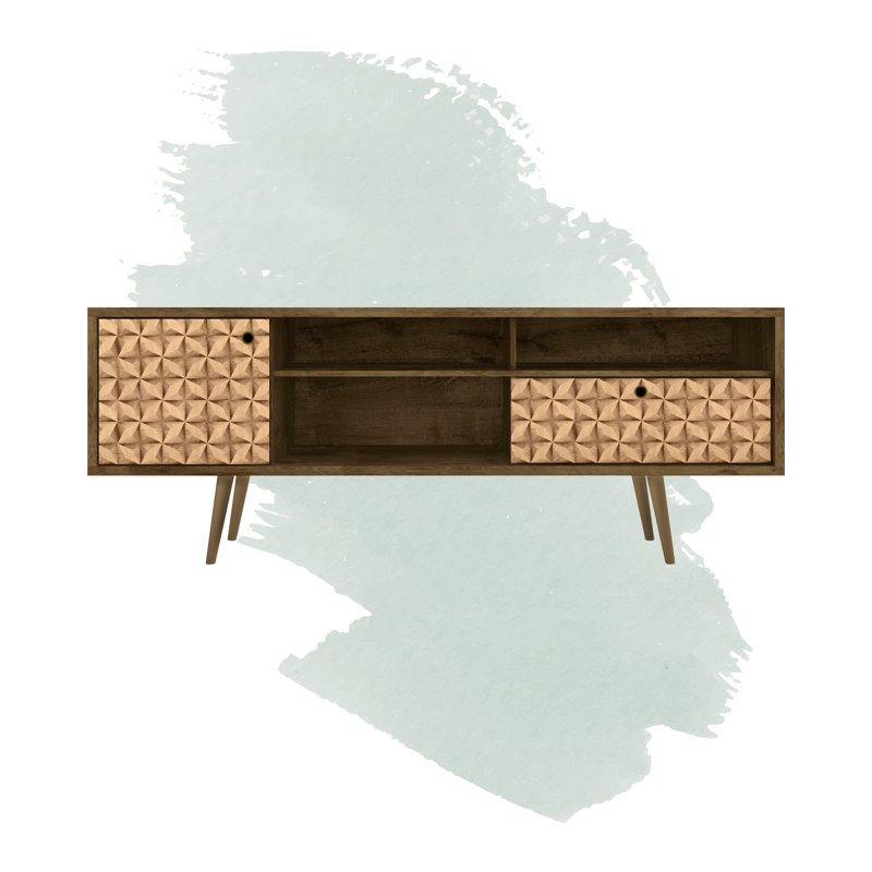 Darryl TV Stand, Rustic Brown/3D Brown Print