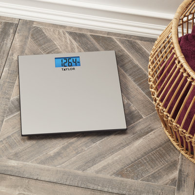 Taylor Digital Scale, 400 LB Capacity, 11.8 x 11.8 Inches, Brushed Stainless Steel