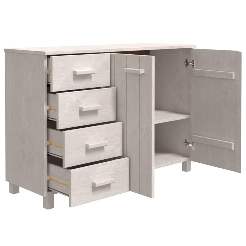 Hamar Sideboard Buffet Console Cabinet for Kitchen HAMAR Solid Wood Pine, White