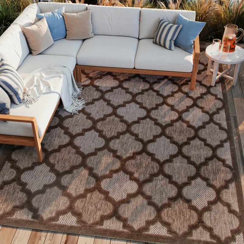 Moung Trellis Indoor/Outdoor Area Rug, Rectangle 9' x 12'