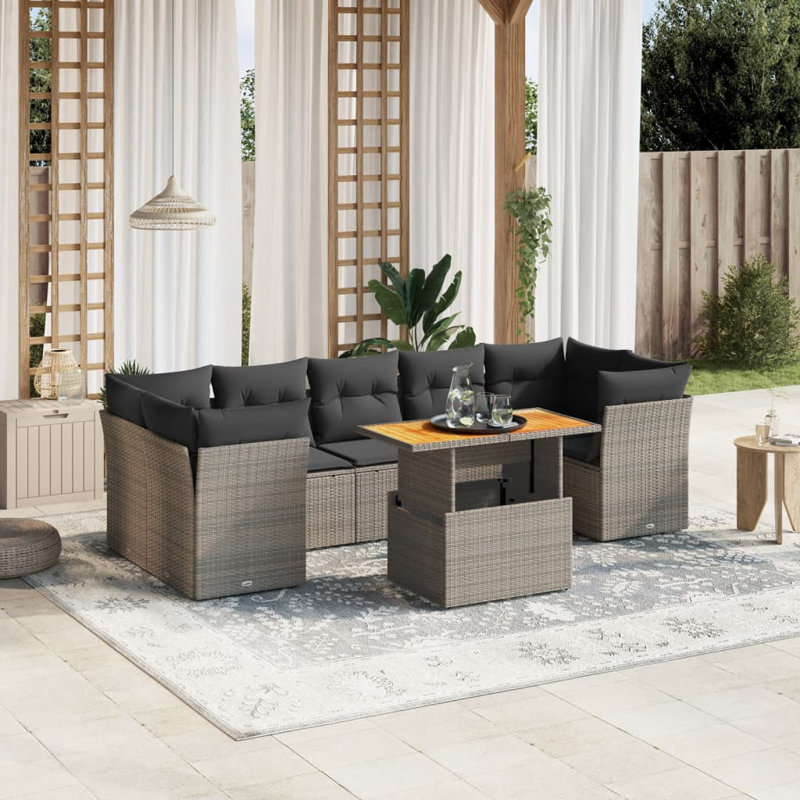 Ensemble de canapé de jardin Vidaxl, Gris