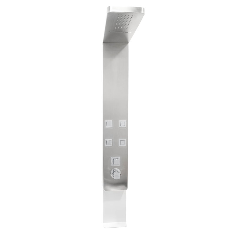 Shower Panel with Adjustable Shower Head, Brushed Nickel