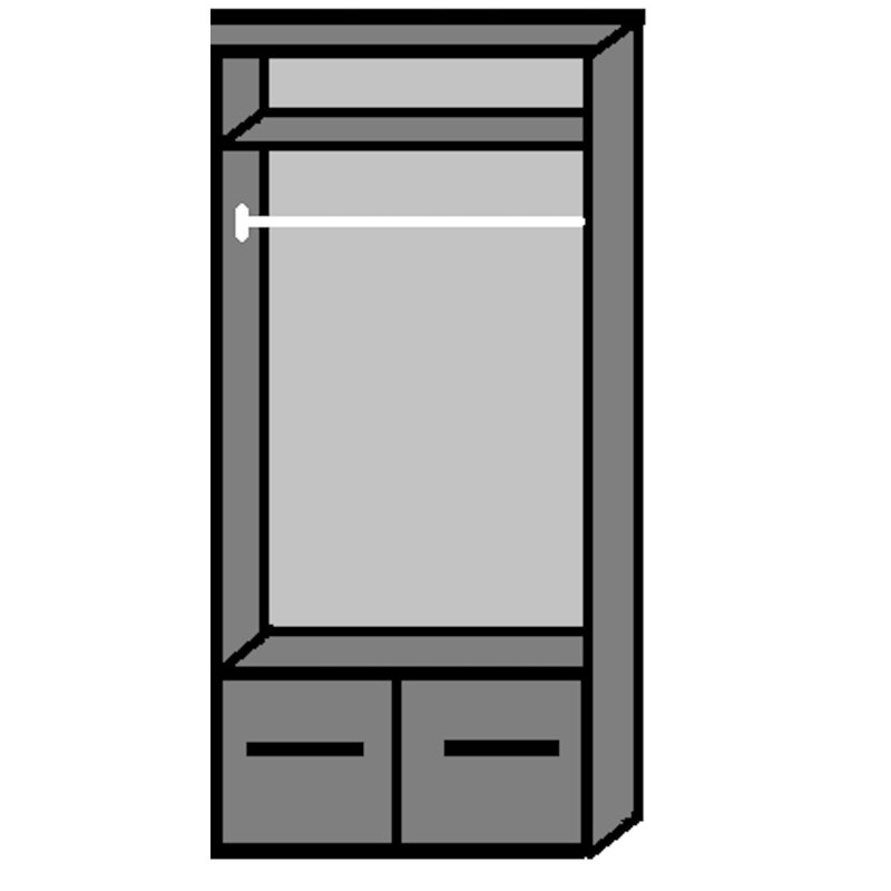 Krystallynn 2 Door Manufactured Wood Wardrobe