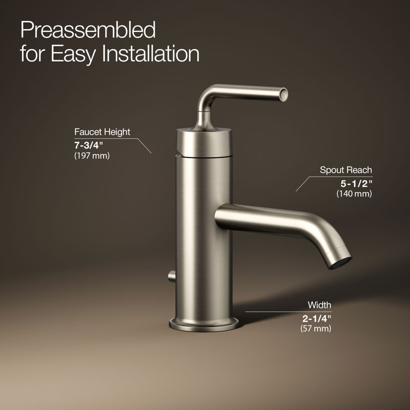 Purist Single Hole Bathroom Faucet, Vibrant Brushed Nickel