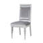 Ensemble de 2 chaises d'appoint rembourrées grises et platine