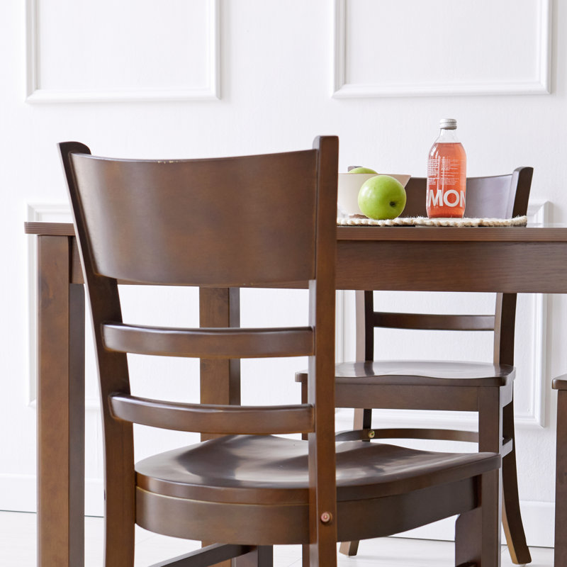 Zida Wood Seat Ladder Back Side Chair Set of 2, Walnut