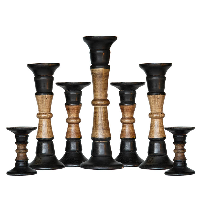 Pilier en bois 15 po, Noyer_1, 6,9,12,15,12,9,6 pouces, 7