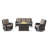 Deb 4-Pieces Outdoor PE Wicker Patio Conversation Set with Fire Pit and Cushions-151035218-151035223