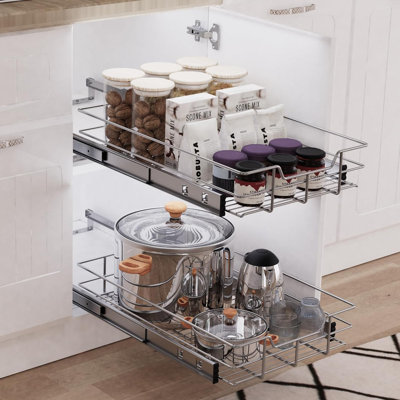 Pull Out Cabinet Organizer 11" W X 22" D, Slide Out Drawers For Kitchen Organizers And Storage, Pull Out Drawers For Cabinets Capacity Heavy Duty Cadd