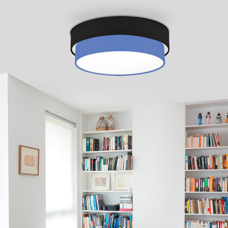 Elanaz Flush Mount, Black, Blue