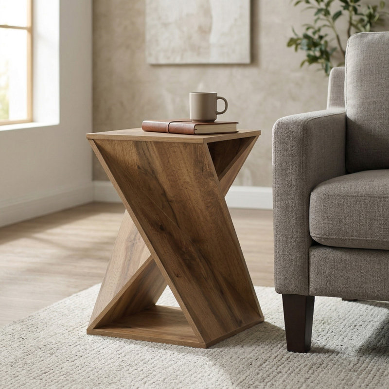 Caelah End Table, Natural Wood/Tan