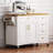 52'' Kitchen Island With Drop Leaf, Embossed Texture Kitchen Island On Wheels With Spice Rack, Towel Rack, 2 Doors And 5 Drawers, Kitchen Storage Cart With Adjustable Shelf For Kitchen-885496460