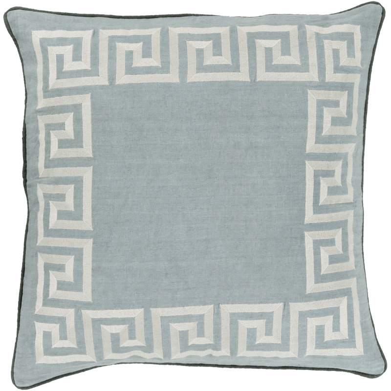  Coussin Lin, H 18 po x l 18" x P 4 po, Saumon, Duvet