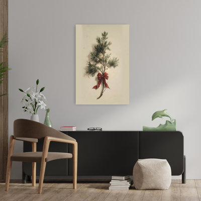 Rustic Fir Branch Delicate Elegant Minimalist Pine Nature Winter Wall Art Print